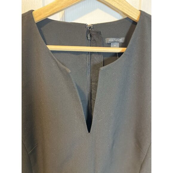 Ann Taylor Tailored Sleeveless Pencil Sheath Dress Sz 10 Chocolate Brown V-Neck - Picture 2 of 6